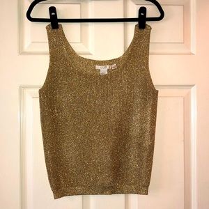 Metallic Gold Knit Tank Top